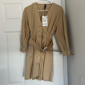 NWT ZARA DRESS TAN